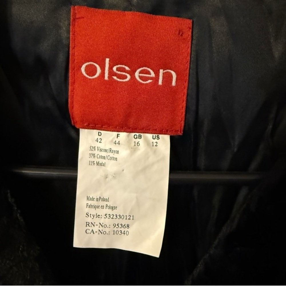 Vintage Olsen Black Collar Up Faux Fur Vest Pockets SZ US 12/ EUR 44 Y2K - Picture 8 of 9